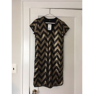 New H&M Black & Gold sequined dress, size XS